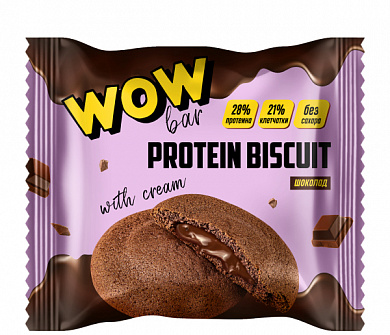Печенье протеиновое WOWBAR с начинкой со вкусом шоколада 40г 