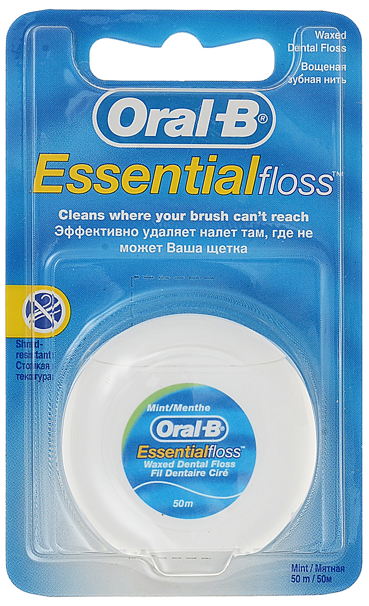 зубная нить oral b essential floss вощеная