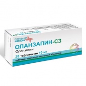 Оланзапин-СЗ таблетки покрыт.плен.об. 10 мг № 28