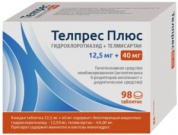 Телпрес Плюс таблетки 40 мг+12,5 мг № 98