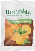 Бона Вита Карамель леденцовая "Лимон и мята" с витамином С на травах, 60 г