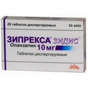 Зипрекса Зидис таблетки диспергируемые во рту 10 мг № 28