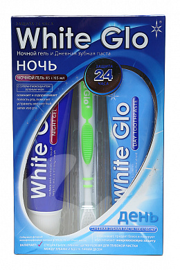 Вайт гло зубная паста 100 г + ночной гель 85 г + зубная щетка для глубокой чистки