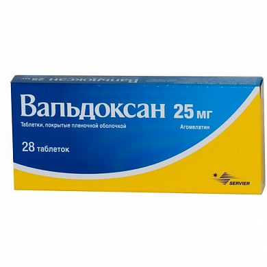 Вальдоксан таблетки покрытые оболочкой 25 мг № 28