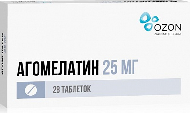 Агомелатин таблетки покрыт.обол. 25 мг № 28 Озон