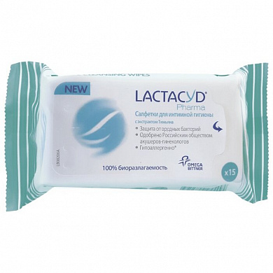  Лактацид Фарма салфетки для интимной гигиены с экстрактом тимьяна 15 шт.