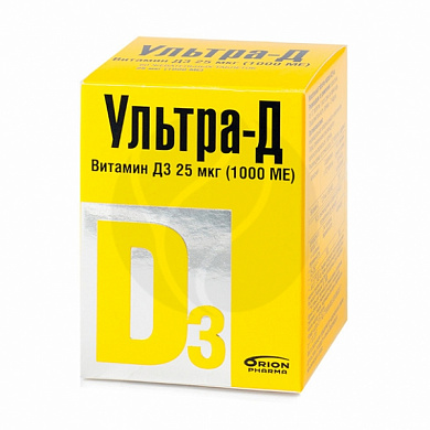 Ультра-Д Витамин Д3 25 мкг (1000 МЕ) таблетки жевательные № 360