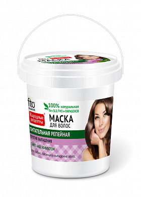 Фитокосметик Маска для волос Питательная репейная Народные рецепты 155 мл