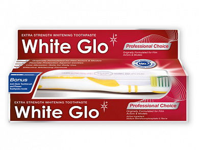 Вайт Гло зубная паста 100,0 отбеливающая профессиональный выбор + зубная щетка