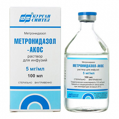 Метронидазол-Акос флаконы 500 мг, 100 мл